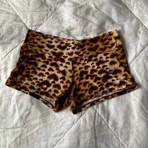 Leopard Print Stretch Shorts